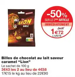Monoprix Lion Billes de chocolat au lait offre