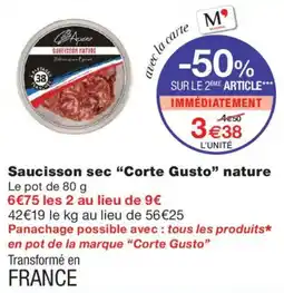 Monoprix Corte Gusto Saucisson sec offre