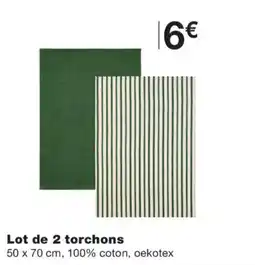 Monoprix Lot de 2 torchons offre