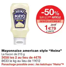 Monoprix Heinz Mayonnaise american style offre