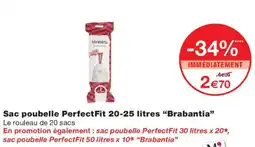Monoprix Brabantia Sac poubelle PerfectFit 20-25 litres offre