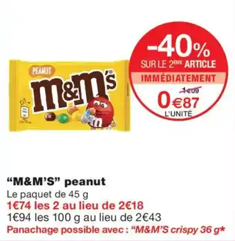 Monoprix M&M'S peanut offre