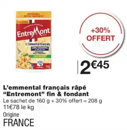 Monoprix Entremont L'emmental français râpé offre