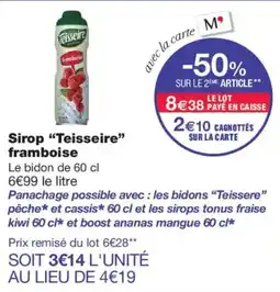 Monoprix Teisseire Sirop framboise offre