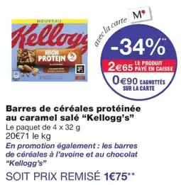 Monoprix Kellogg's Barres de céréales protéinée offre