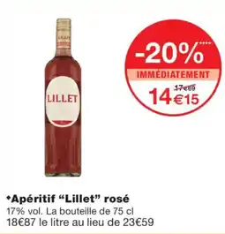 Monoprix Lillet Apéritif rosé offre