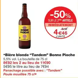 Monoprix Bonne Pioche Bière blonde "Tandem" offre