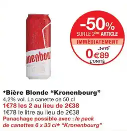 Monoprix Kronenbourg Bière Blonde offre