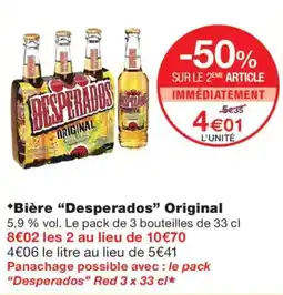 Monoprix Desperados Bière Original offre