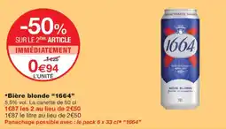 Monoprix 1664 Bière blonde offre