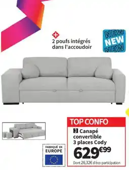 Conforama Cody Canapé convertible 3 places offre