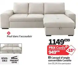 Conforama Cavallo Canapé d'angle convertible offre