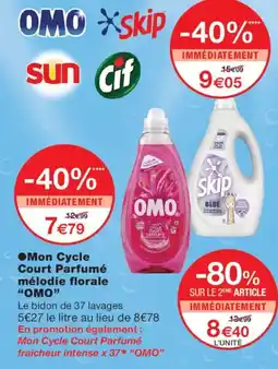 Monoprix Omo mon cycle court parfumé melodie florale offre