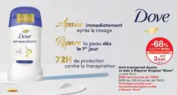 Monoprix Dove anti-transpirant apaise et aide à réparer original offre