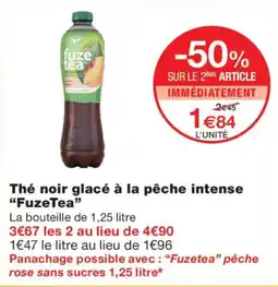 Monoprix FuzeTea Thé noir glacé à la pêche intense offre