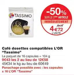 Monoprix L'OR Tassimo offre