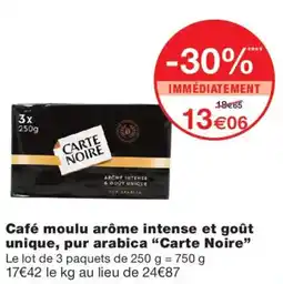 Monoprix Carte Noire Café moulu offre