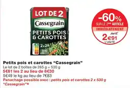 Monoprix Cassegrain Petits pois & carottes offre
