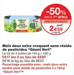 Monoprix Géant Vert Maïs doux extra croquant offre