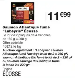 Monoprix Labeyrie Saumon Atlantique fumé offre