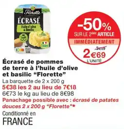 Monoprix Florette Écrasé offre