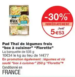 Monoprix Florette Pad Thai de légumes frais box a cuisiner offre