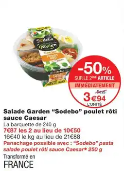 Monoprix Sodebo Salade Garden offre