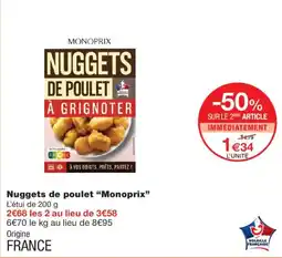 Monoprix Monoprix Nuggets de poulet offre