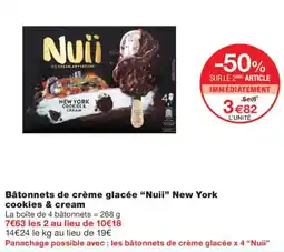 Monoprix Nuii Bâtonnets de crème glacée offre