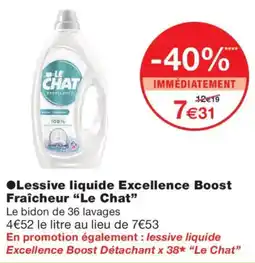 Monoprix Le Chat Lessive liquide Excellence Boost Fraîcheur offre