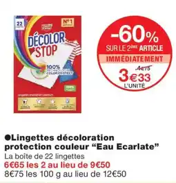 Monoprix Décolor Stop Lingettes décoloration protection couleur offre