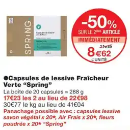 Monoprix Spring Capsules de lessive Fraîcheur Verte offre