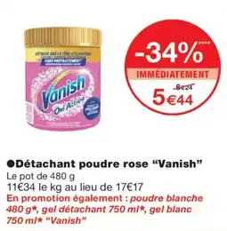 Monoprix Vanish Détachant poudre rose offre