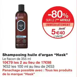 Monoprix Hask shampooing huile d'argan offre