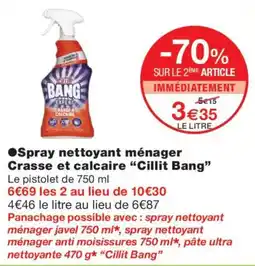 Monoprix Cillit Bang Spray nettoyant ménager Crasse et calcaire offre