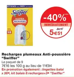 Monoprix Swiffer Recharges plumeaux Anti-poussière offre