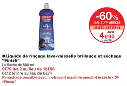 Monoprix Finish Liquide de rinçage lave-vaisselle brillance et séchage offre
