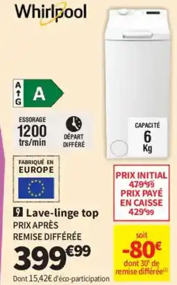 Conforama Whirpool lave-linge top offre