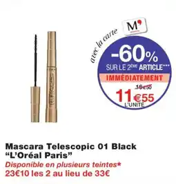 Monoprix L'Oréal Paris Mascara Telescopic 01 Black offre