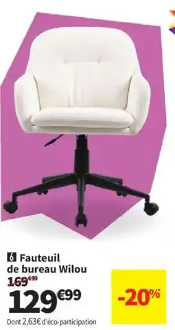 Conforama Wilou Fauteuil de bureau offre