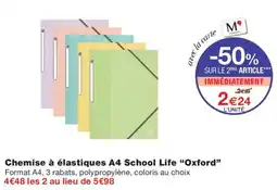 Monoprix School Life Chemise à élastiques A4 offre
