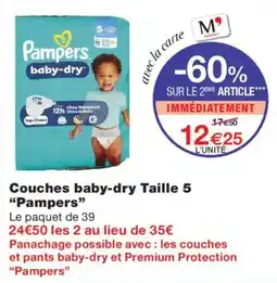 Monoprix Pampers Couches baby-dry offre