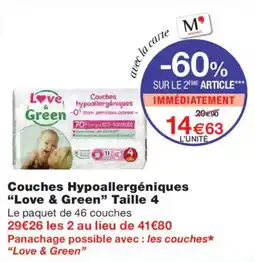 Monoprix Love & Green Couches Hypoallergéniques offre