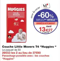 Monoprix Huggies Couche Little Movers T4 offre