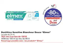 Monoprix elmex Dentifrice Sensitive Blancheur Douce offre