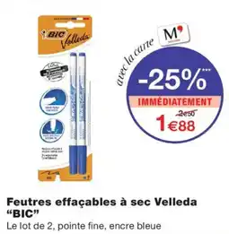 Monoprix BIC Feutres effaçables à sec Velleda offre