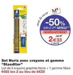 Monoprix Staedtler Set Noris avec crayons et gomme offre