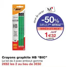 Monoprix BIC Crayons graphite HB offre