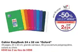 Monoprix EasyBook Cahier Oxford offre