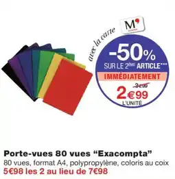 Monoprix Exacompta Porte-vues 80 vues offre